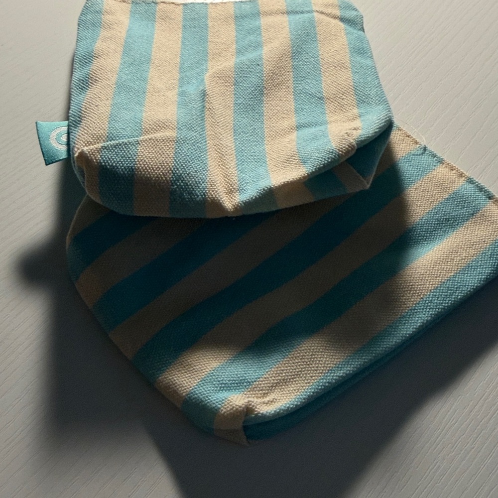 Target Striped Blue and Cream Pouches 2 - Picture 3 of 3